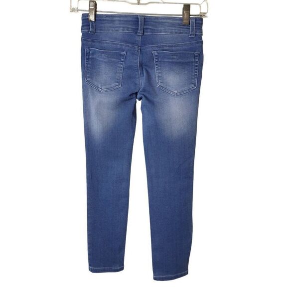 Girls Denim Stretch Jeans 7/8 Adjustable Waist Skinny Leg NWOT - Picture 2 of 5